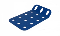 Obtuse Flanged Plate 4x3 holes - blue metallic