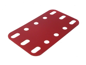 Plastic Plate 5x3 holes, 1960's light red
