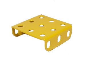 Flanged Plate, 3x3 holes - yellow