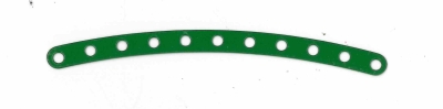Narrow Curved Strip 11 holes (green)