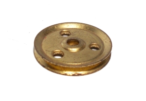 Pulley 25mm dia without boss, brass (used)
