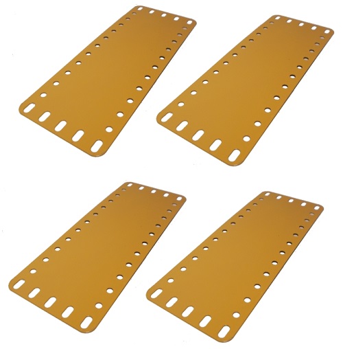 4 x Flexible Strip Plate 13x5 holes, UK yellow (SAVE 33%)