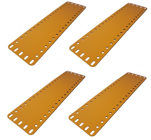 4 x Flexible Strip Plate 19x5 holes, UK yellow (SAVE 33%)