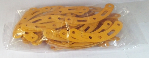 Curved Strip 6 holes, stepped, UK Yellow