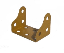 Corner Flanged Plate, 3x2 holes - metallic gold