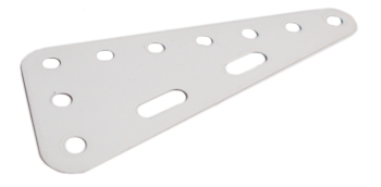 Triangular Flexible Plate 7x3 holes - white  ** REDUCED **