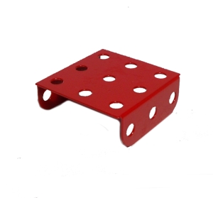 Flanged Plate, 3x3 holes - French red