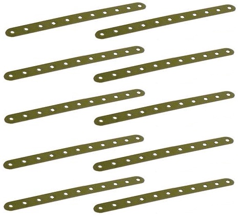 10 x Strip 11 holes, Army green (ex-Multikit)