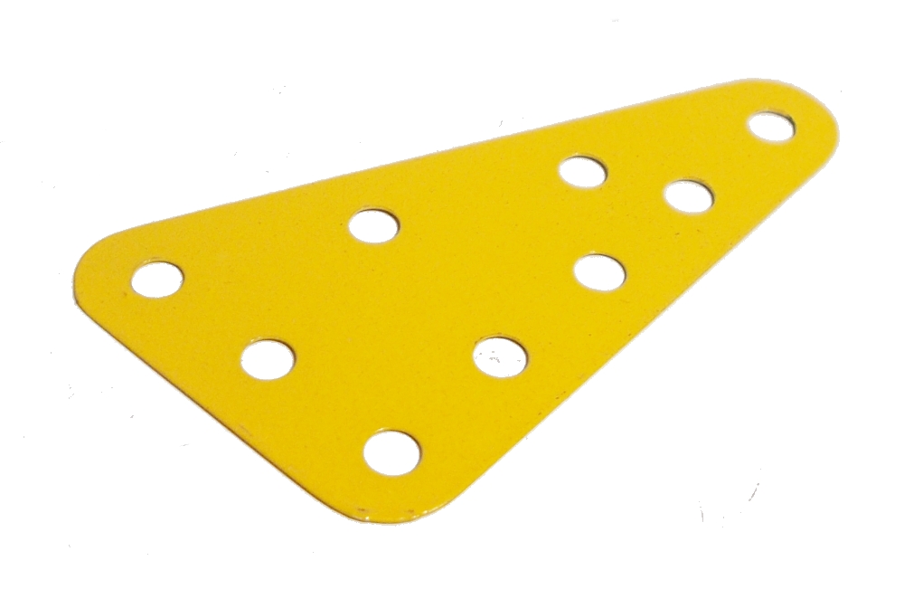 Triangular Plate 5x3 holes, yellow