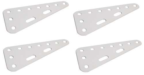 Triangular Flexible Plate 7x3 holes - white x 4 ** SAVE 50%