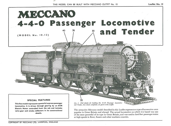 4-4-0 LOCOMOTIVE & TENDER