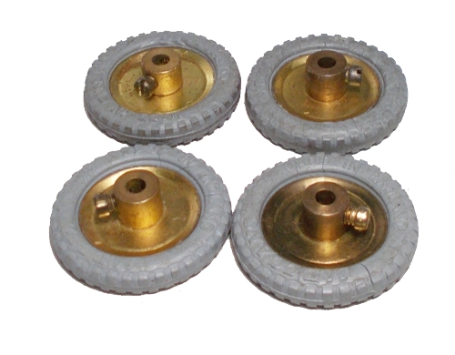 4 x 25mm dia Pulley with Grey Tyre (used)