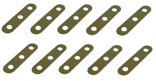 10 x Narrow Strip 3 holes, army green (ex-Multikit Set)