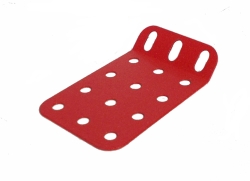 Obtuse Flanged Plate 4x3 holes - metallic red