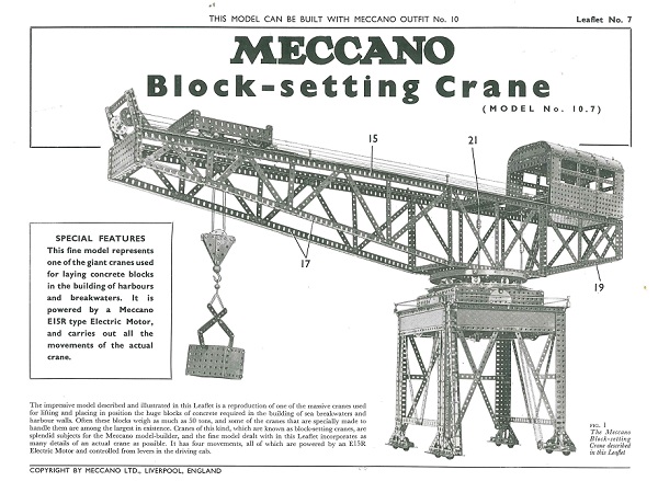 BLOCK SETTING CRANE