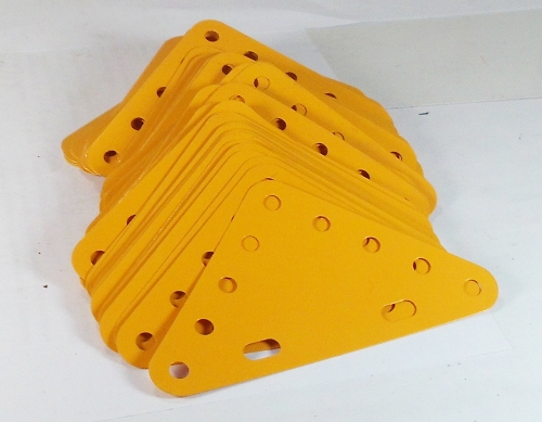 50 x Triangular Flexible Plate 5x5 holes, UK Yellow