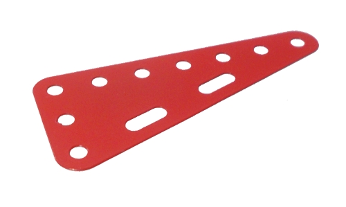 Triangular Flexible Plate 7x3 holes - French red