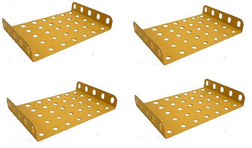 4 x Flanged Plate 7x5 holes (UK Yellow) (SAVE 50%)