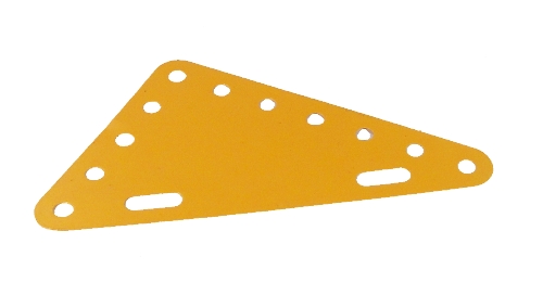 Triangular Flexible Plate 7x5 holes, UK Yellow