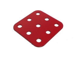 Flat Plate 3x3 holes, 1960's light red