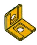 Right Angle Bracket, yellow