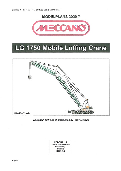 LG 1750 mobile Luffing Crane
